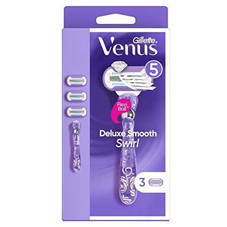 Gillette Venüs Swirl Kadın Tıraş Makinesi + 3 Yedek Tıraş Bıçağı